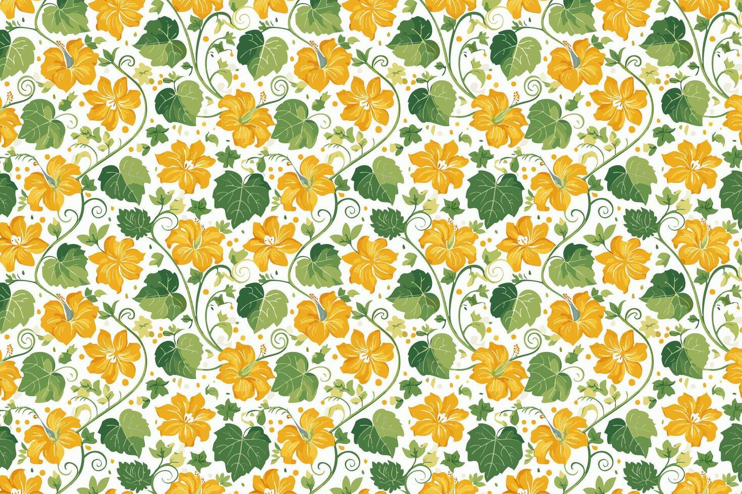 Pattern with decorative flowers and leaves illustration. vector