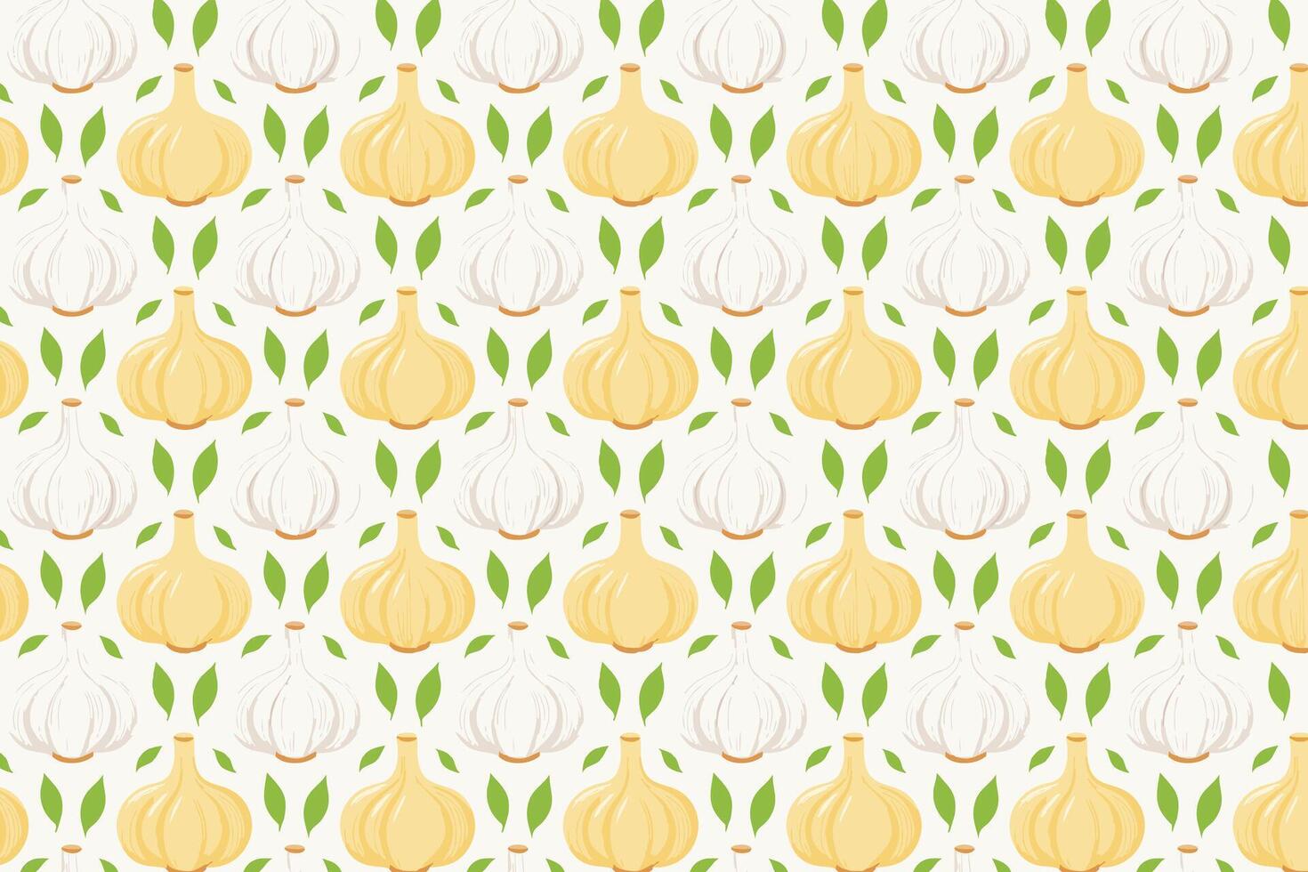 Pattern with spicy garlic background vector