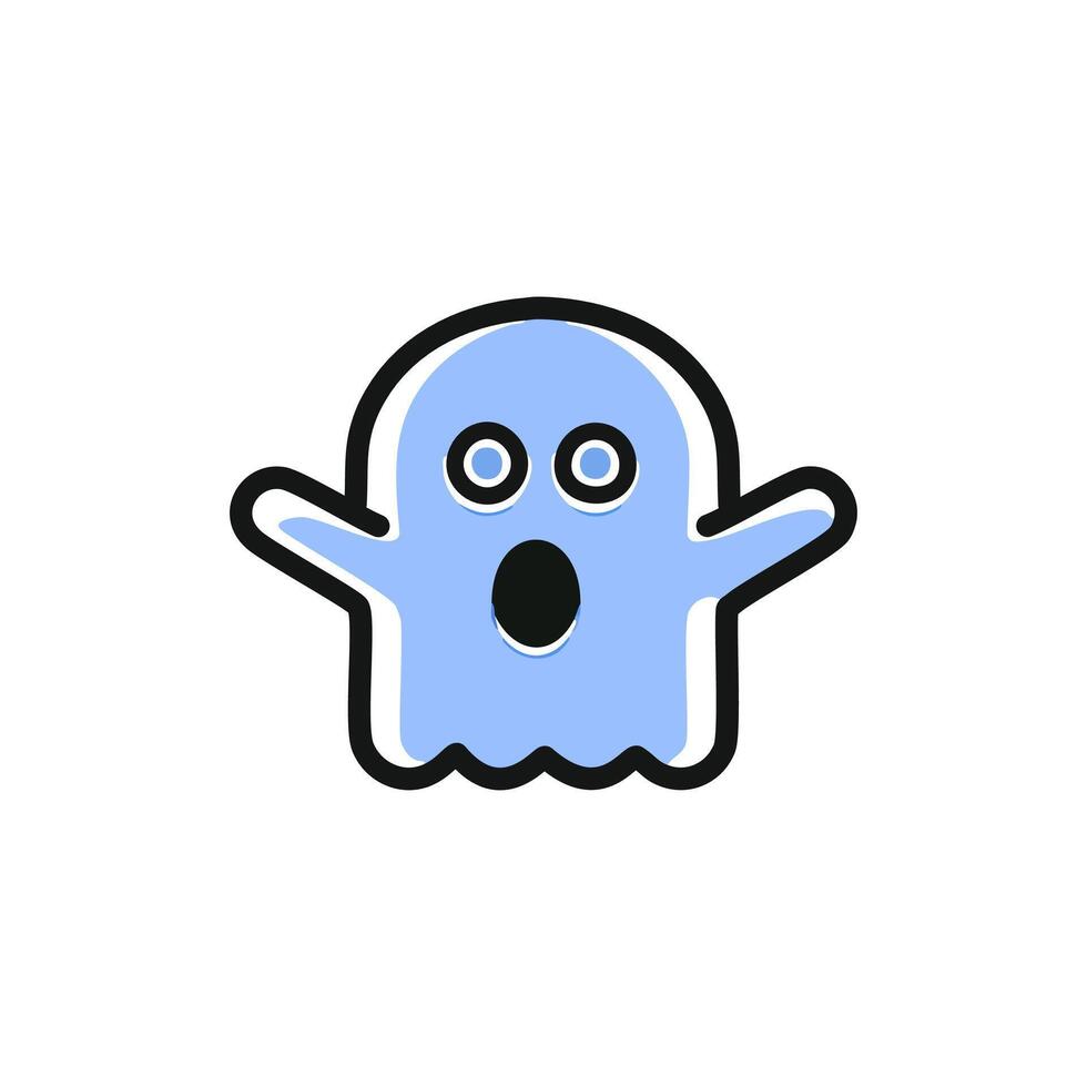 Ghost icon. Cute horror character illustration. vector