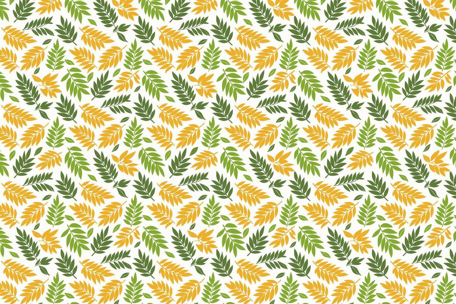 Pattern with curry leaves on white background illustration. vector