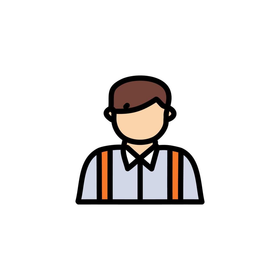 School boy avatar illustration. Male teenage student color icon. vector