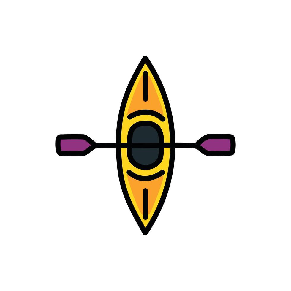 Kayak icon illustration. Flat design style, outline, editable stroke. vector