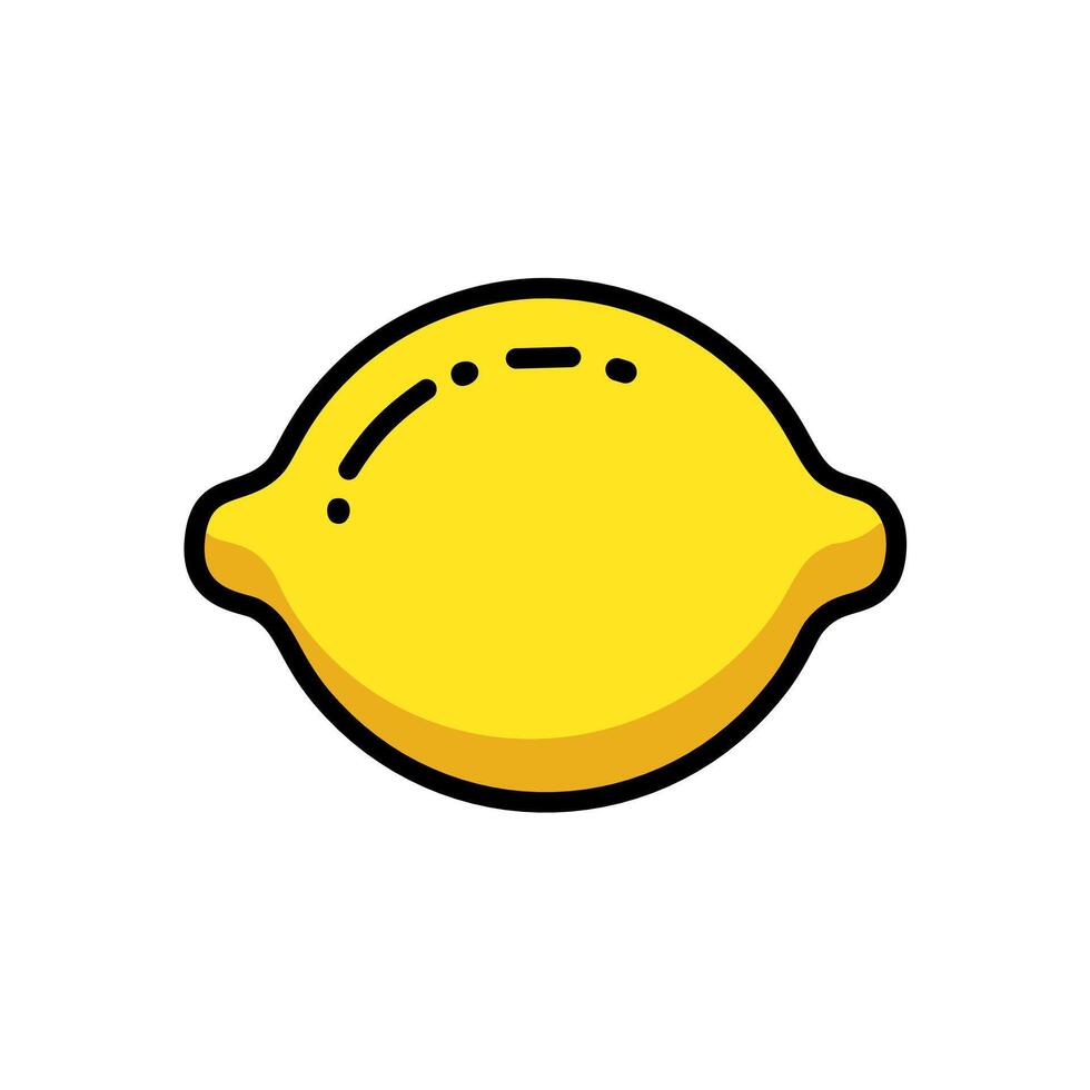 Lemon color icon. Citron illustration in flat style. vector