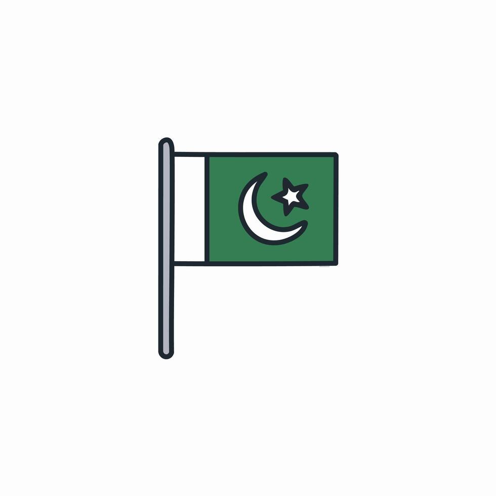 Flag of Pakistan icon illustration. vector