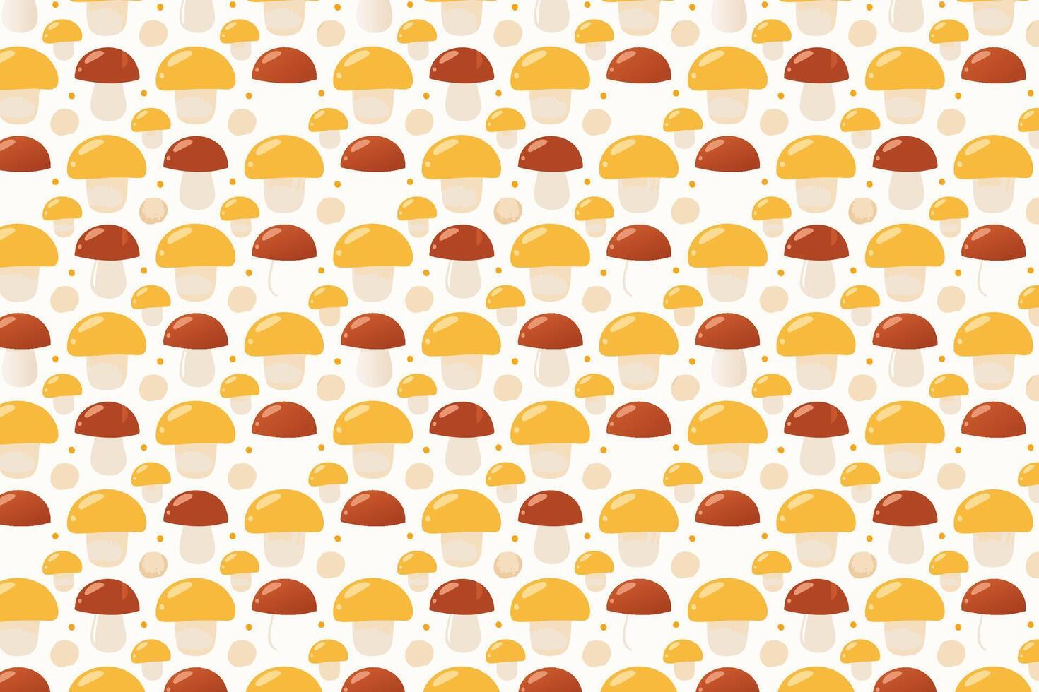 Pattern with mushrooms on white background illustration. vector