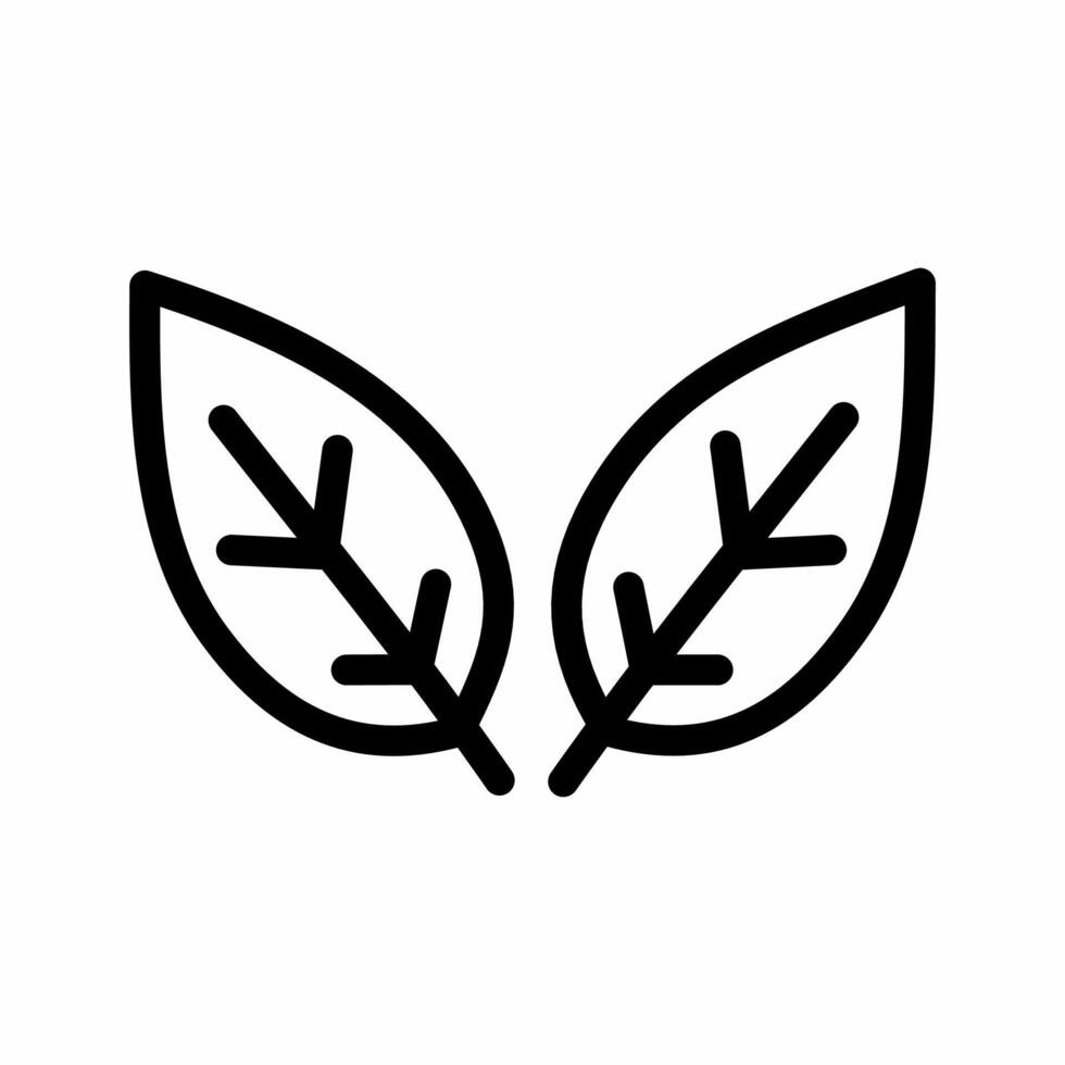 leafs plant ecology nature icon illustration thick line and fill style. Outline leaves symbol design. vector