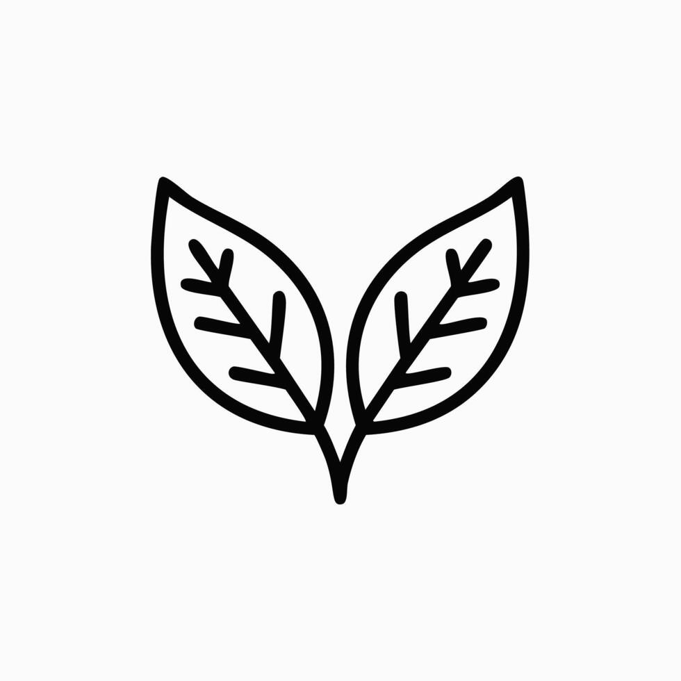 Leaf icon. A thin line leaves sign. vector