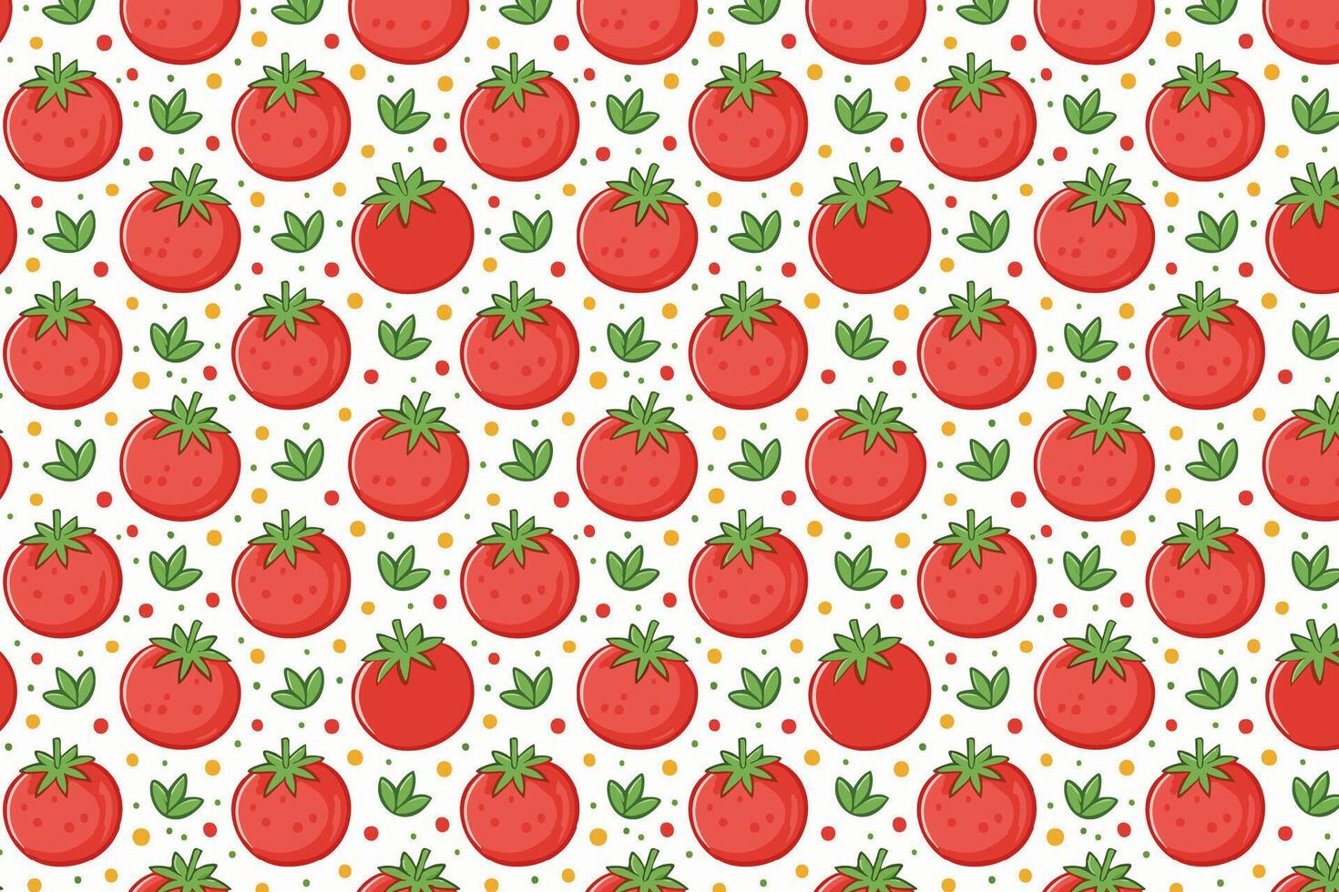 Pattern with red tomatoes on white background illustration. vector