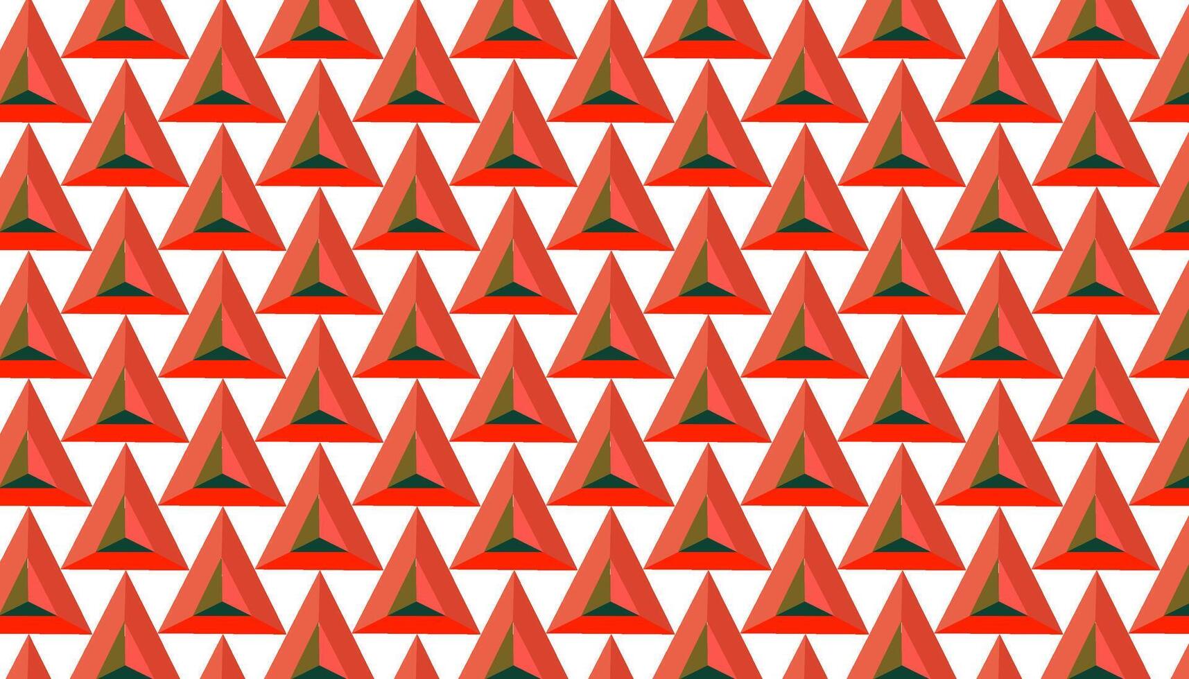Pattern with red triangles on white background illustration. vector