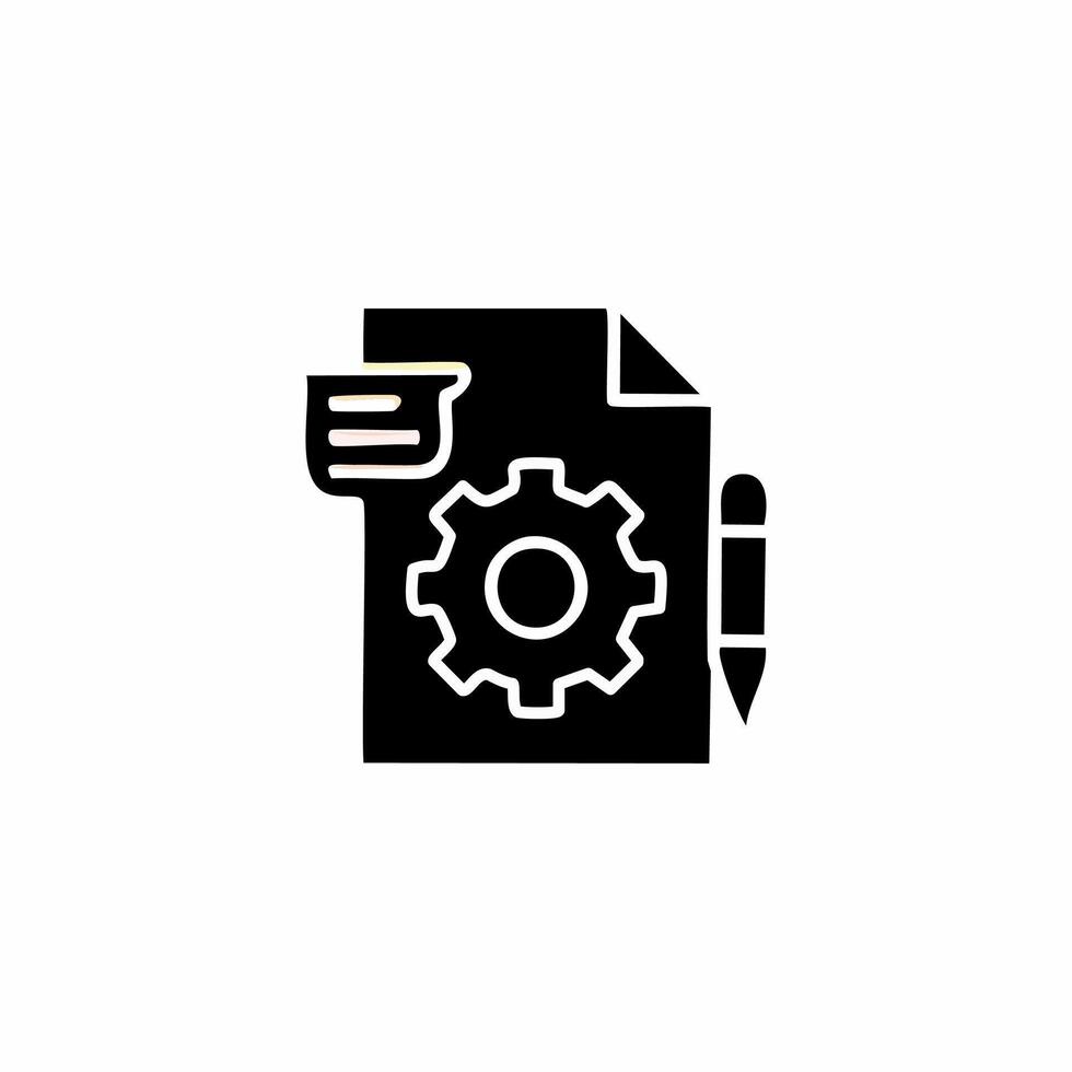 Procedure black icon. Document settings illustration. vector