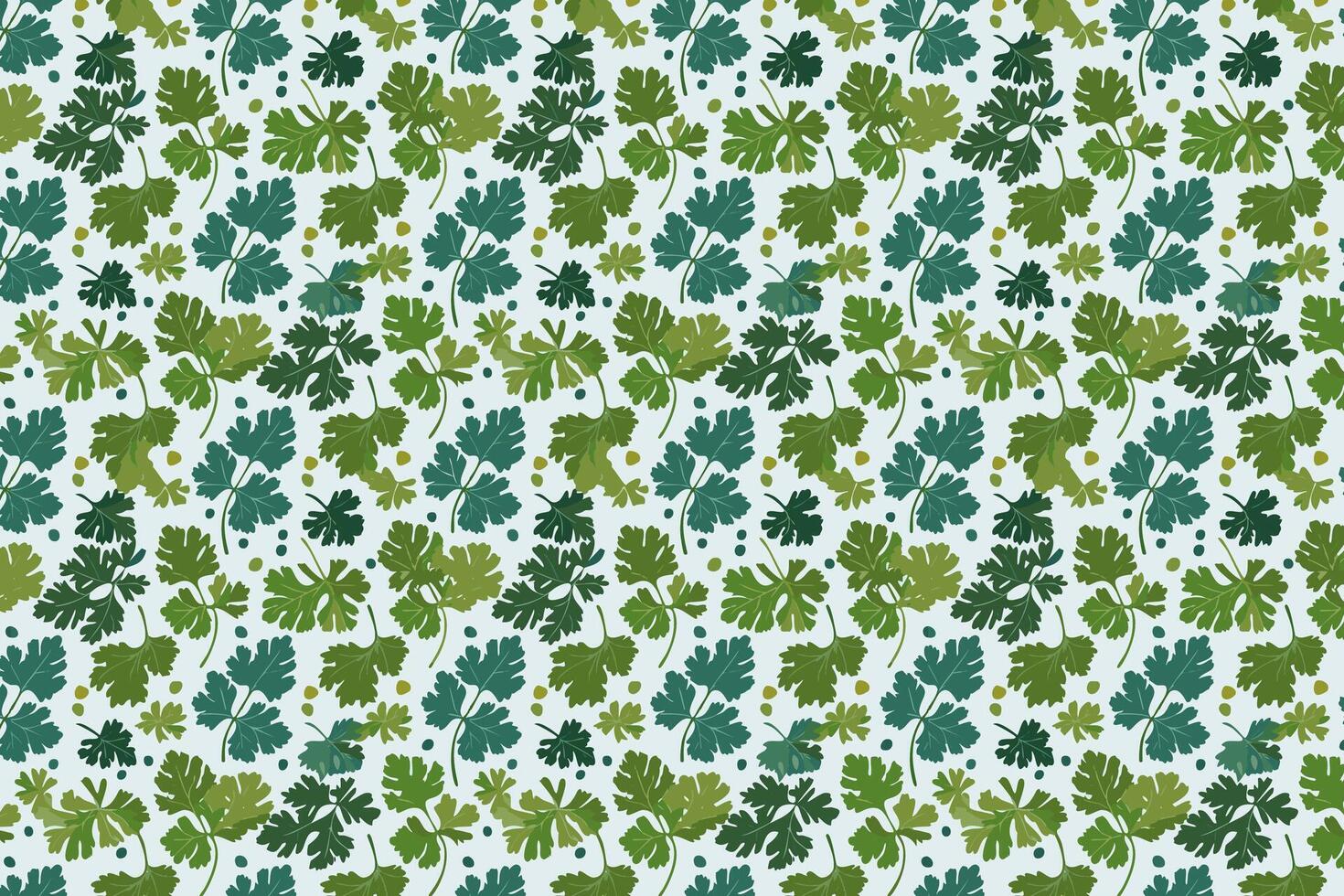 Pattern with leaves of coriander illustration. vector