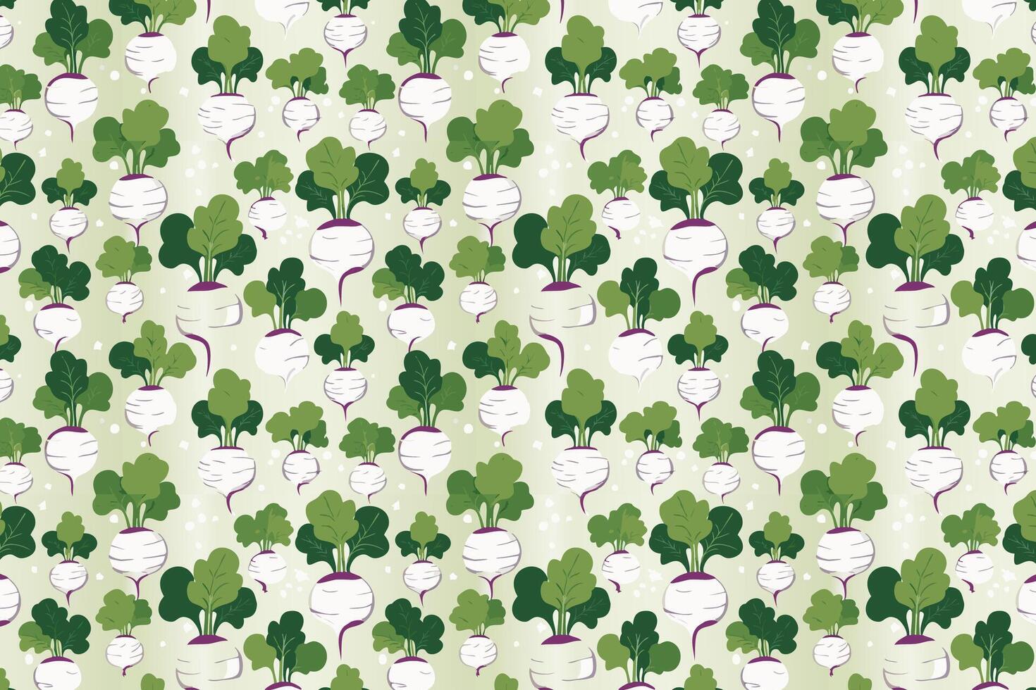 Radish pattern. Turnips vegetables with leaves background. vector