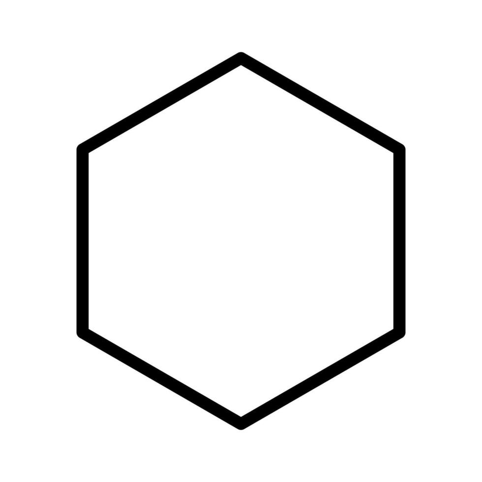 Hexagon outline shape template isolated on white background. vector