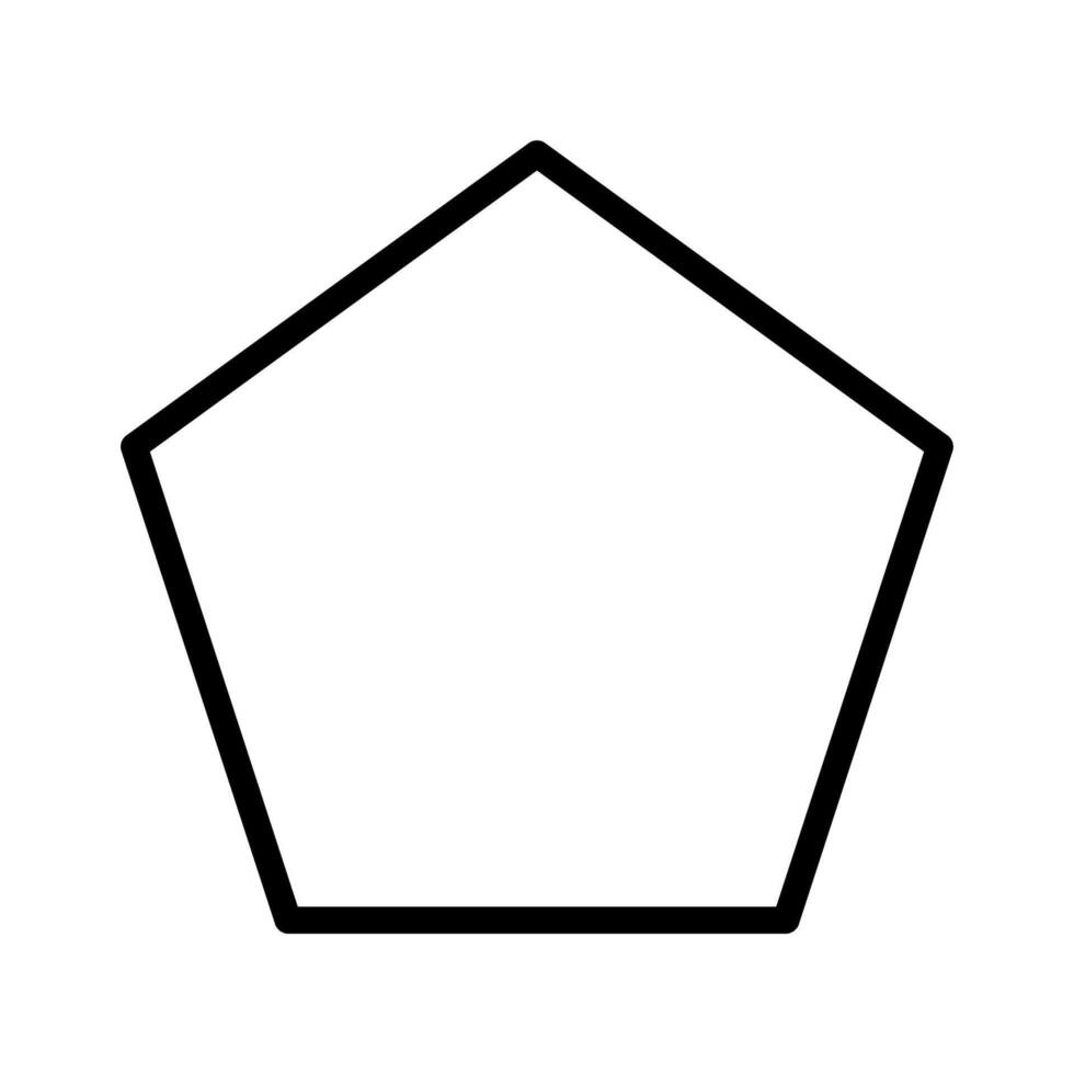 Pentagon outline shape template isolated on white background. vector