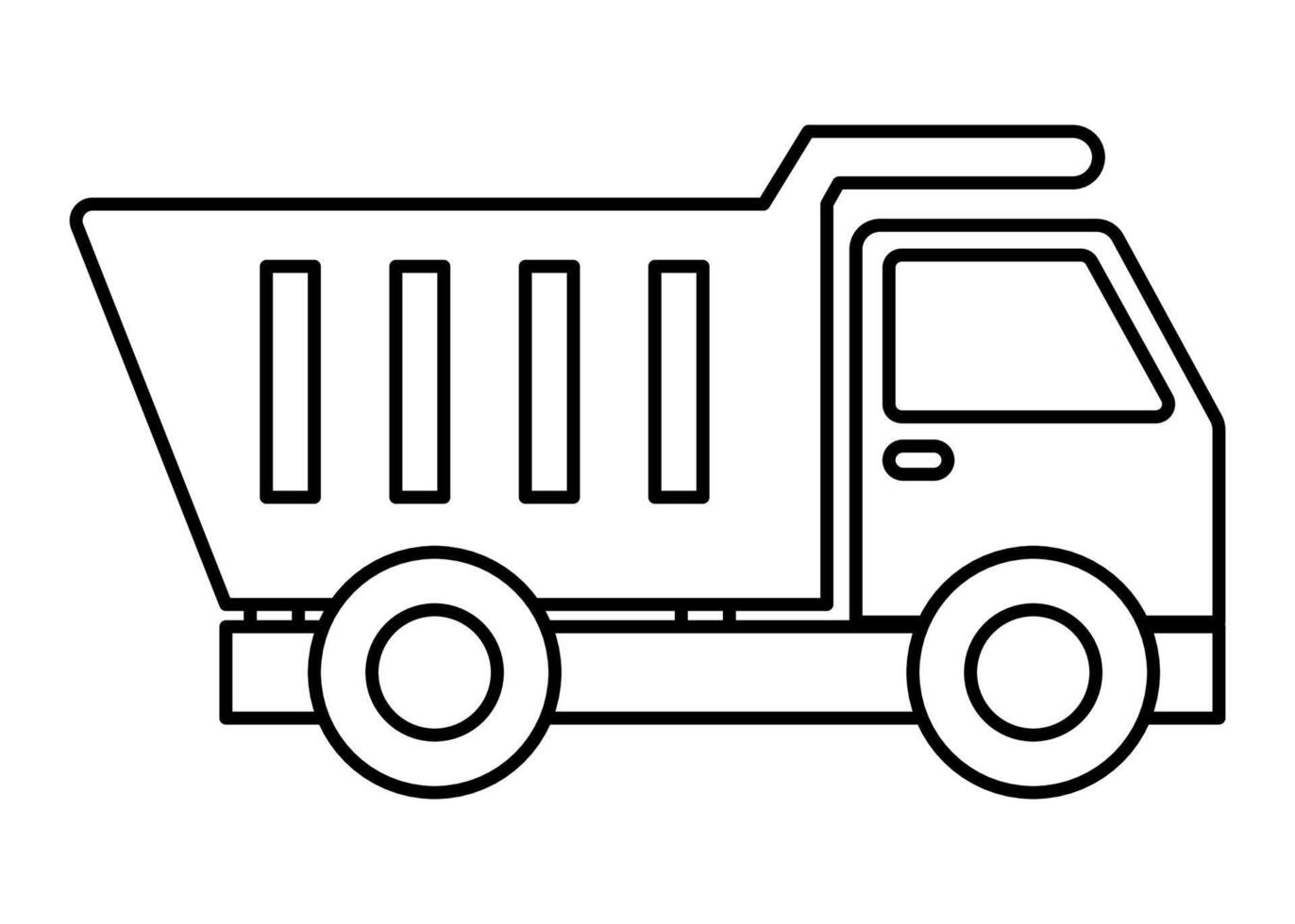 Dump ruck clip art. Outline design for kids drawing and coloring. vector