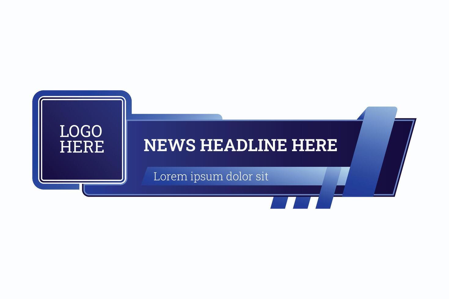 Bold and Vibrant Blue News Title Bar vector