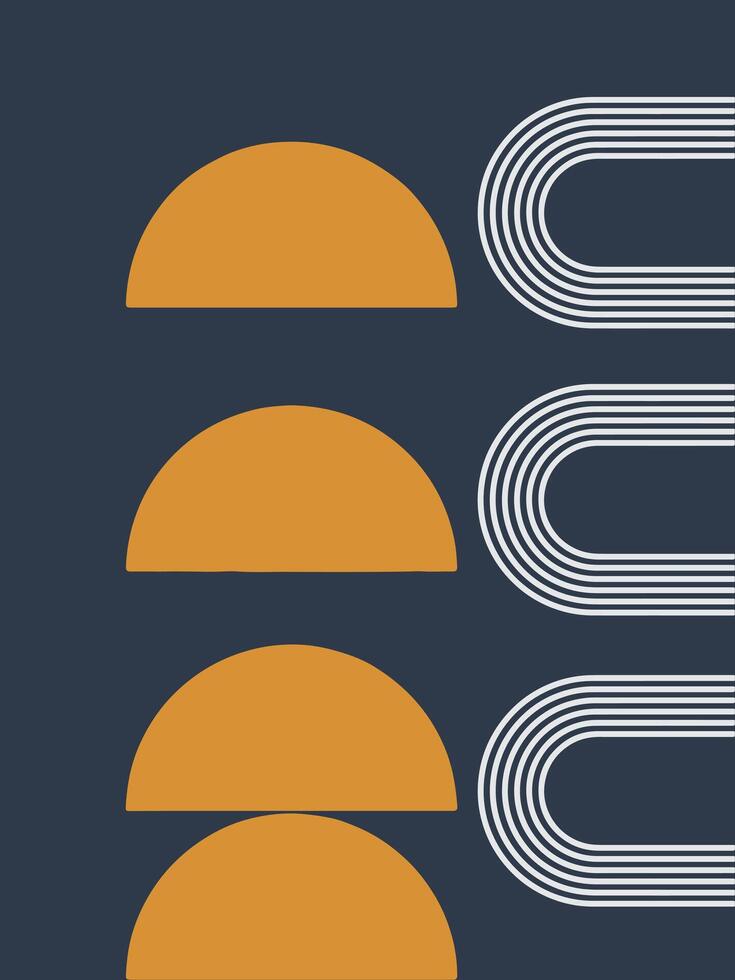 semi circle line modern art abstract vector