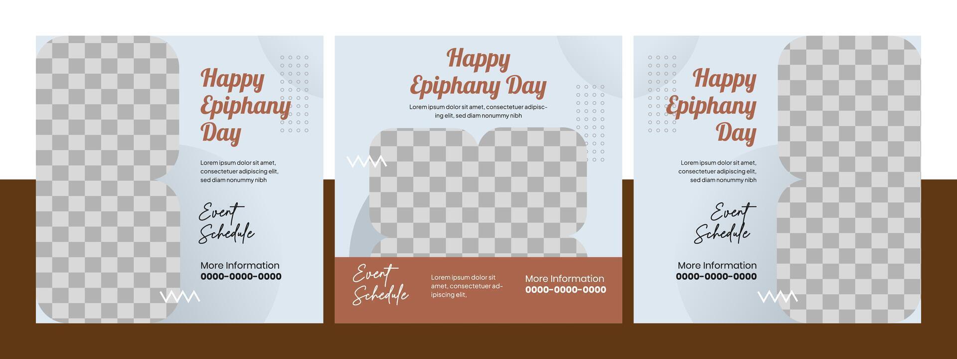 Happy epiphany day wager post social media template. Feed holidays banner graphic . Perfect for business promotion vector