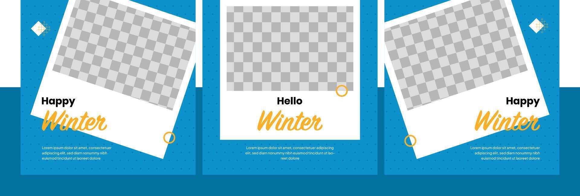 Modern social media post template for happy winter. Navy fun holidays banner graphic . Perfect for business promotion vector