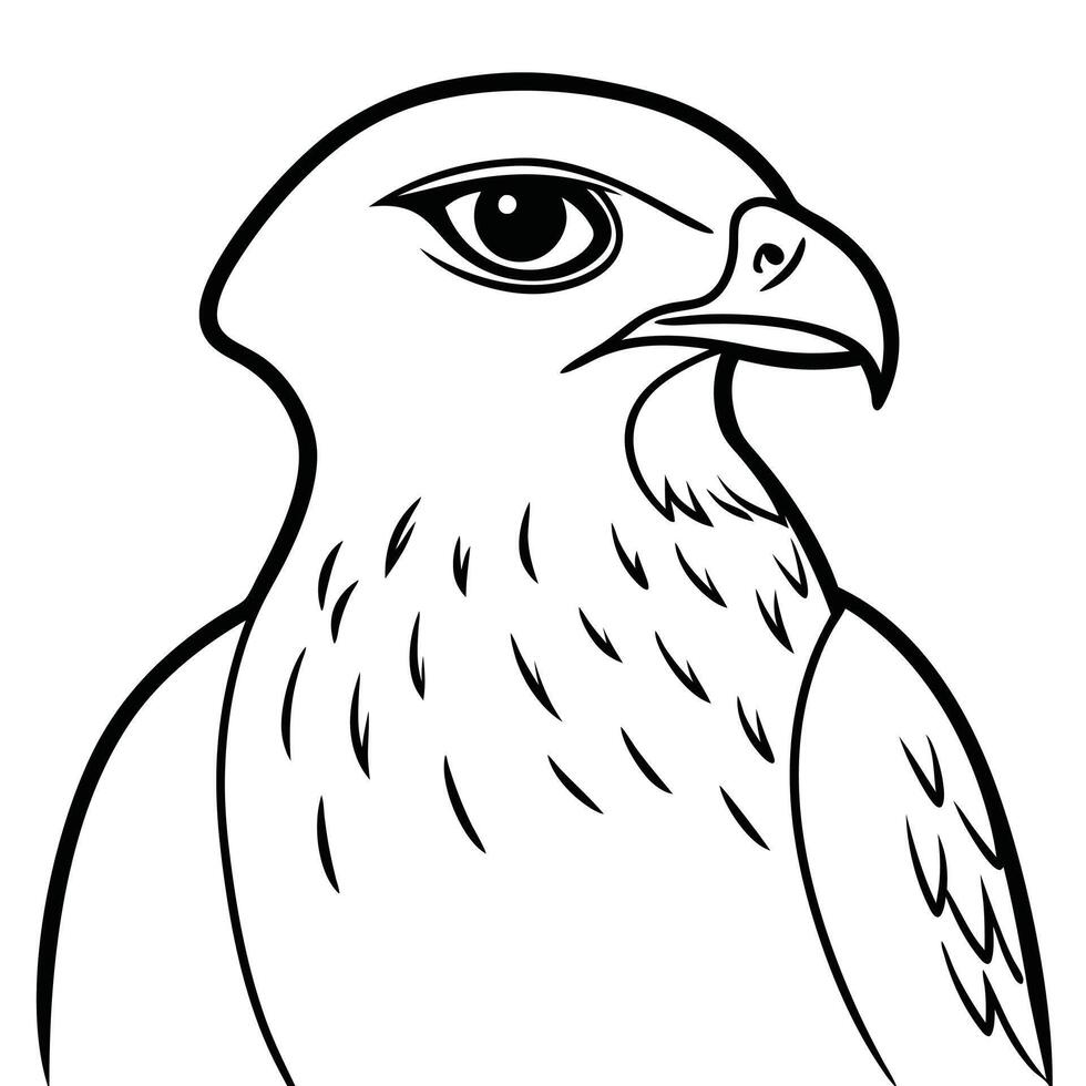 A black and white drawing of an eagle vector