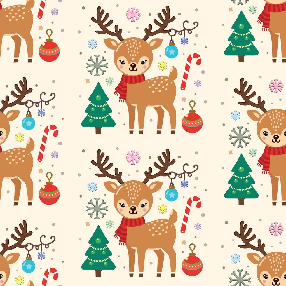 Seamless pattern with Christmas festive elements. vector