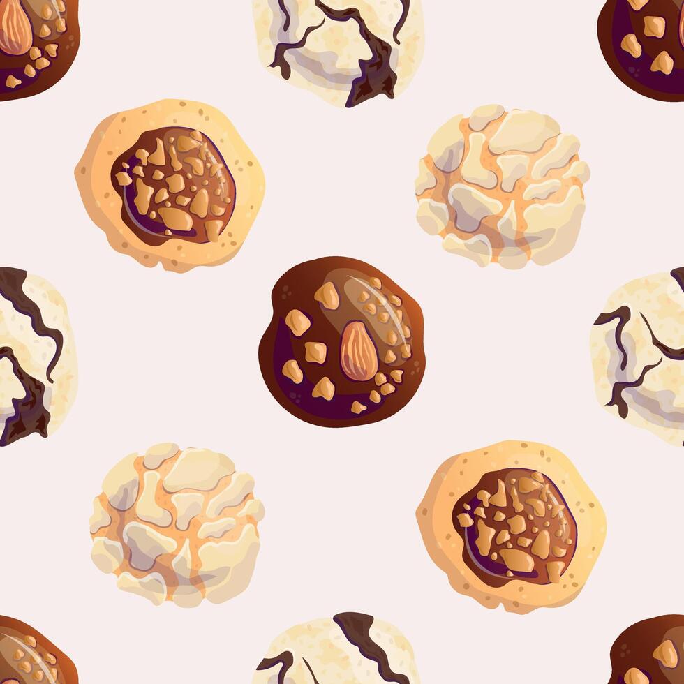 Seamless cookie pattern. Designs for fabric, textiles, wallpaper, packaging vector
