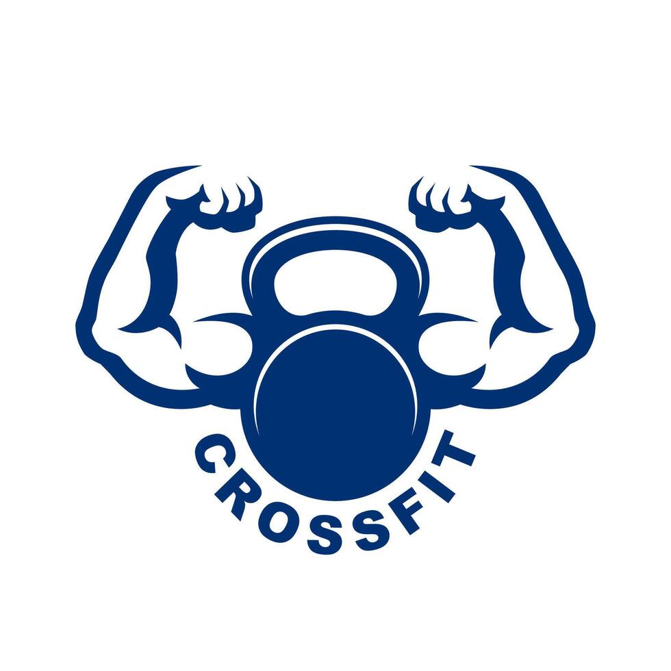 FITNESS CROSSFIT MUSCULAR LOGO TEMPLATE vector