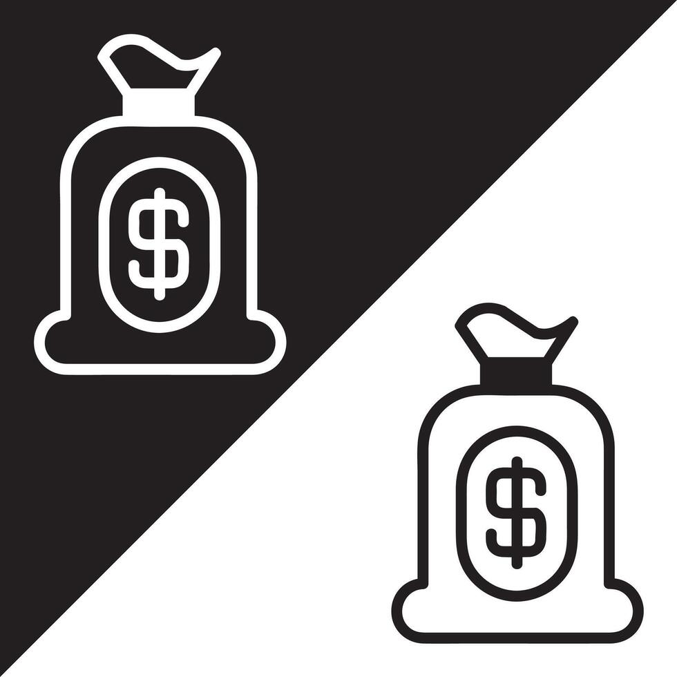 Wealth Icon, Lineal style, isolated on Black and white Background. vector