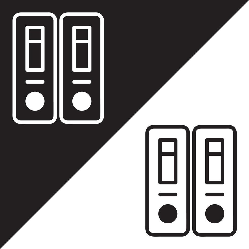 Archive Icon, Lineal style, isolated on Black and white Background. vector
