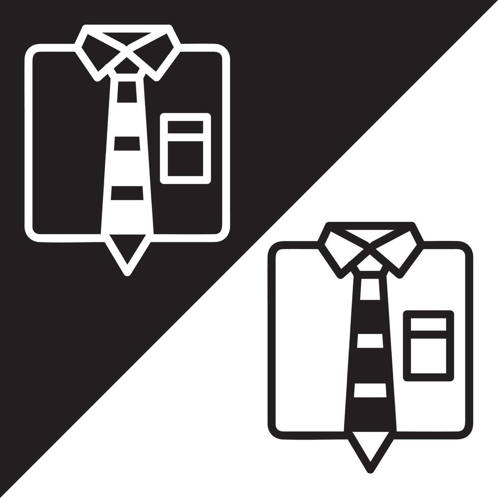 Suit Icon, Lineal style, isolated on Black and white Background. vector
