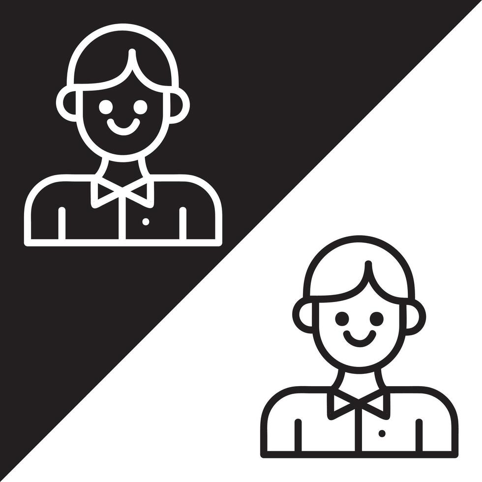 Accounting Avatar Icon, Lineal style, isolated on Black and white Background. vector