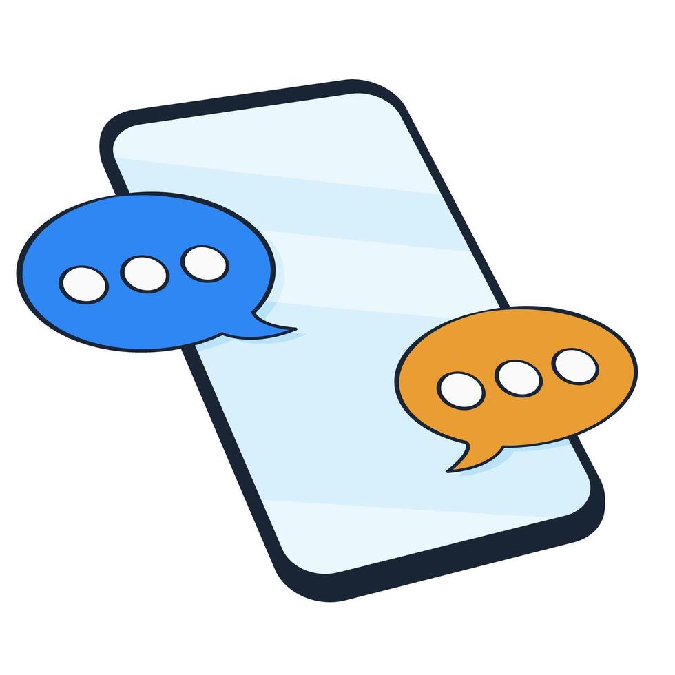 Smartphone with speech bubble vector