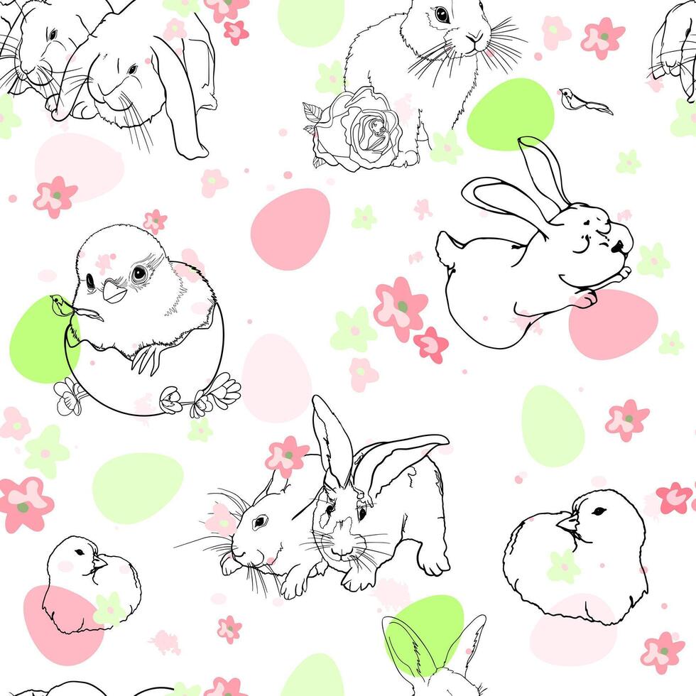 Easter bunny fabric by jessica on spoonflower - custom fabric vector