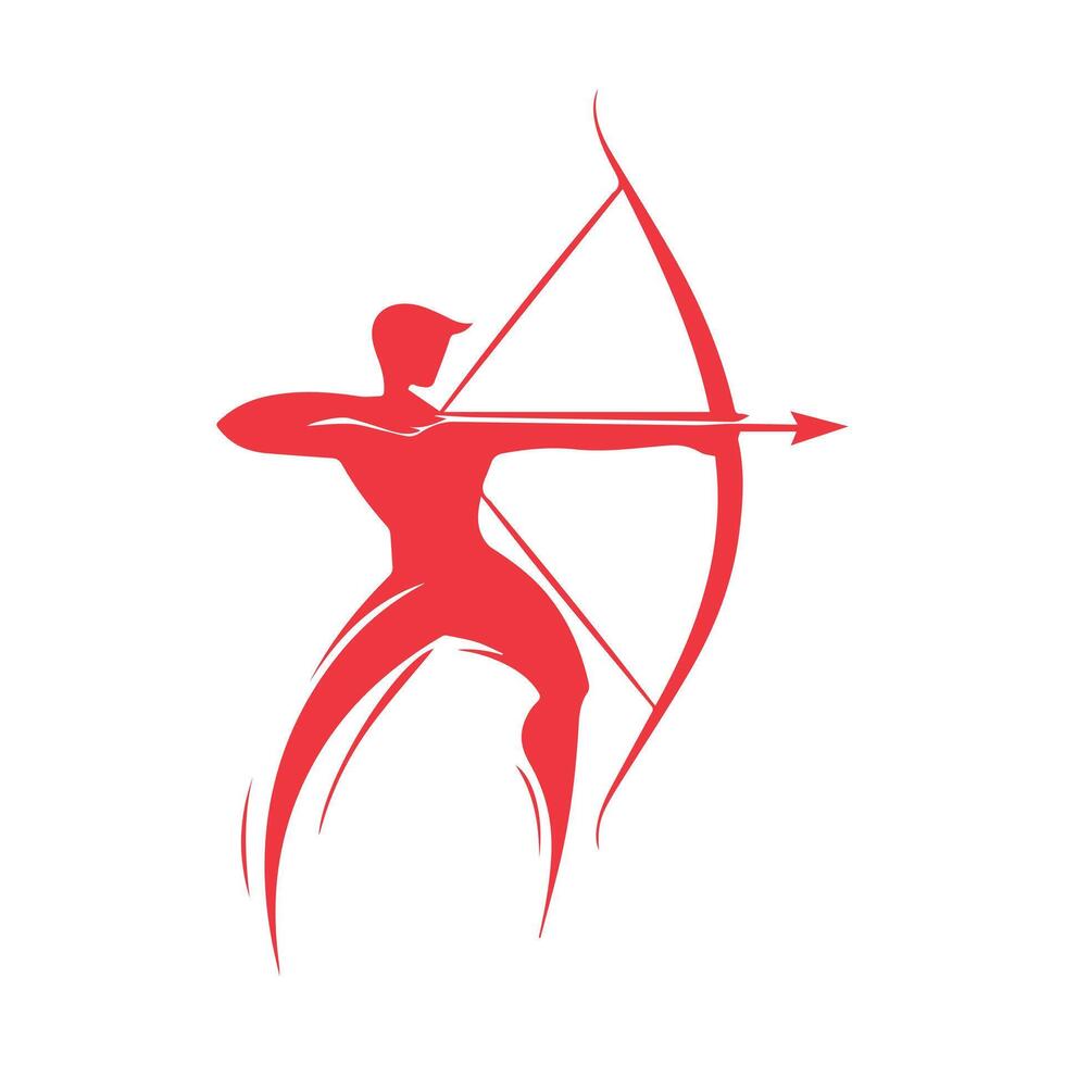 Archer with bow and arrow vector