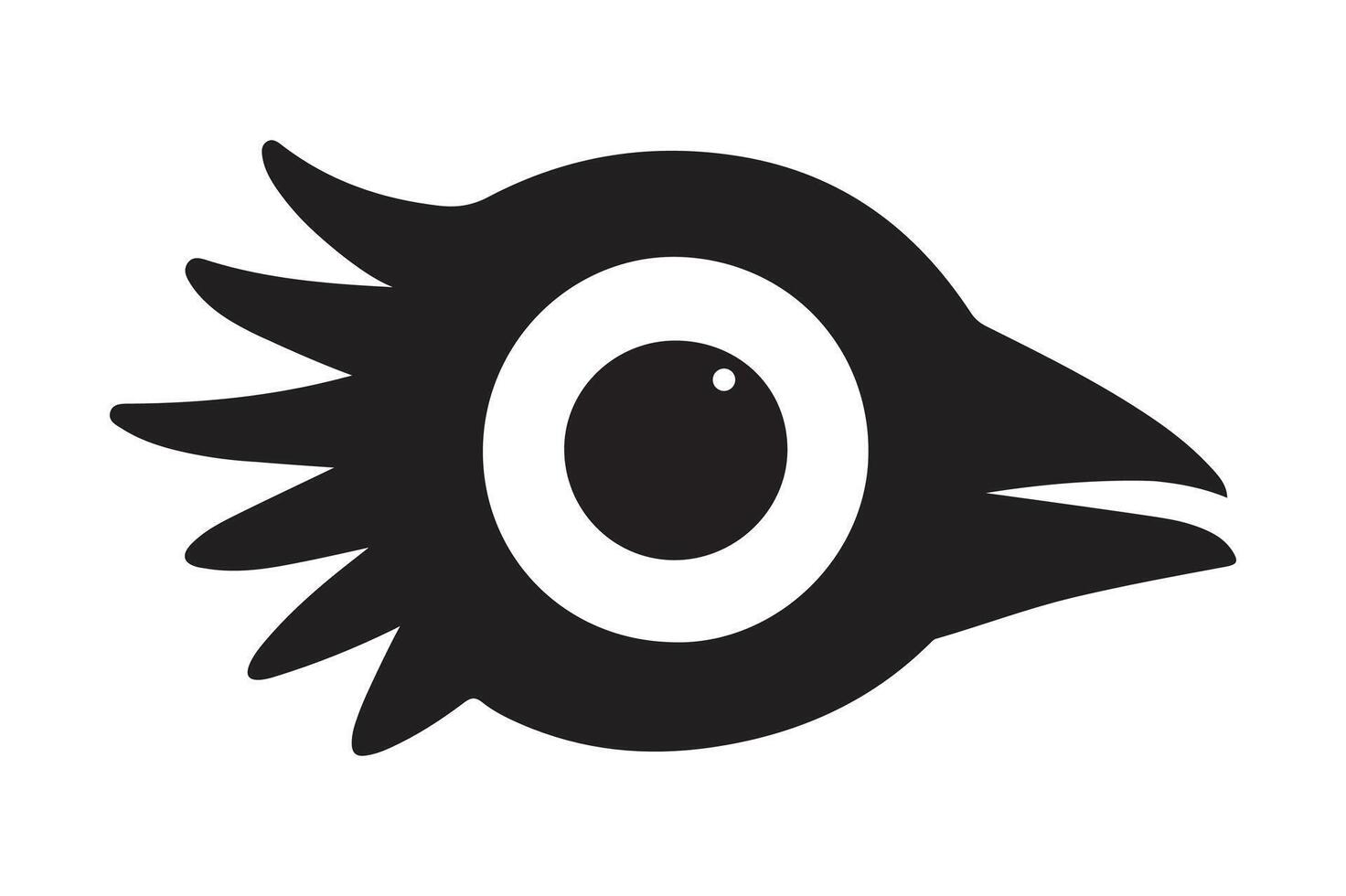 A black and white bird with a big eye vector