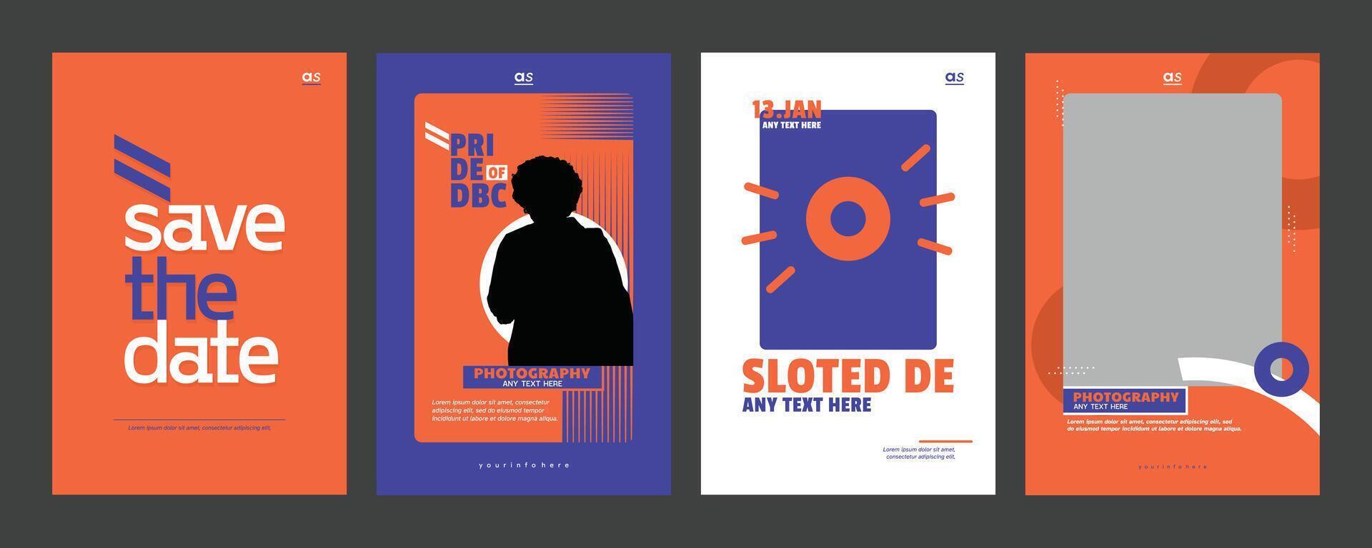 Creative flat minimal design Template Pack vector