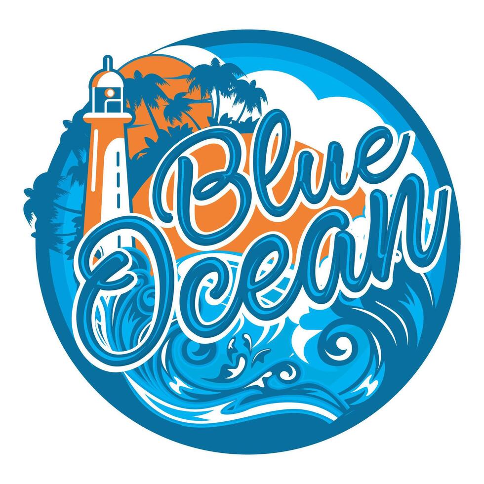 Blue Ocean Panorama vector