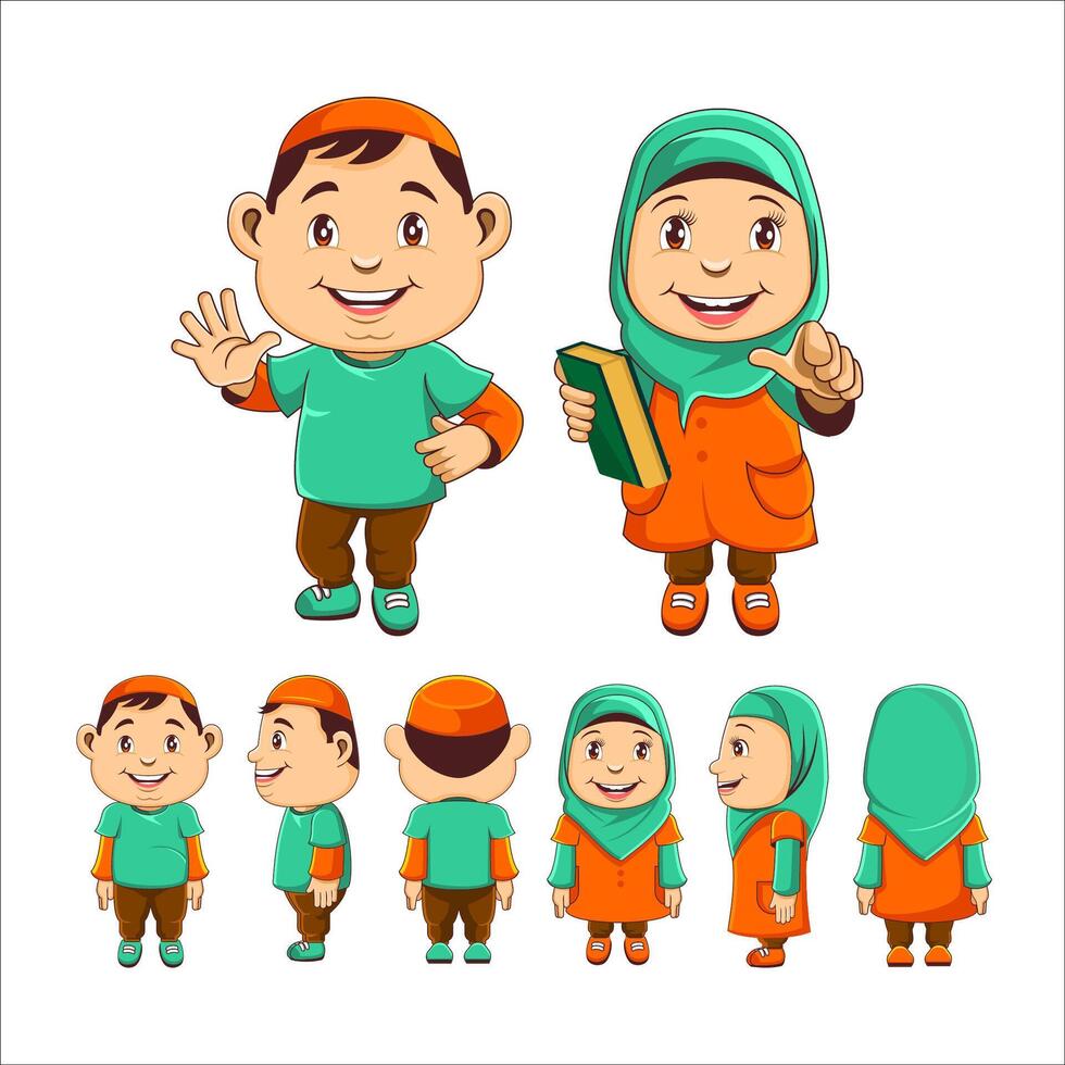 Muslim Kids Character vector