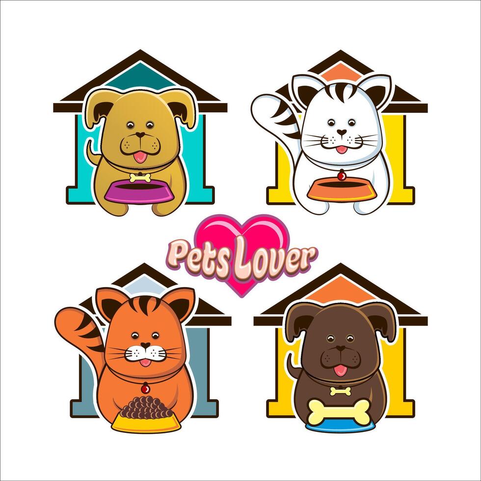 Cat and Dog Lovers vector
