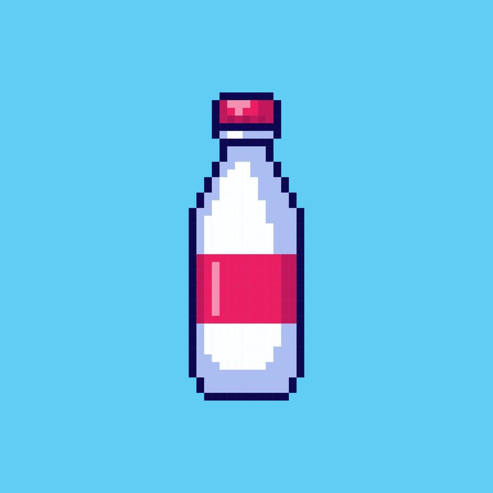 Pixel art Beverage Bottle game asset design vector