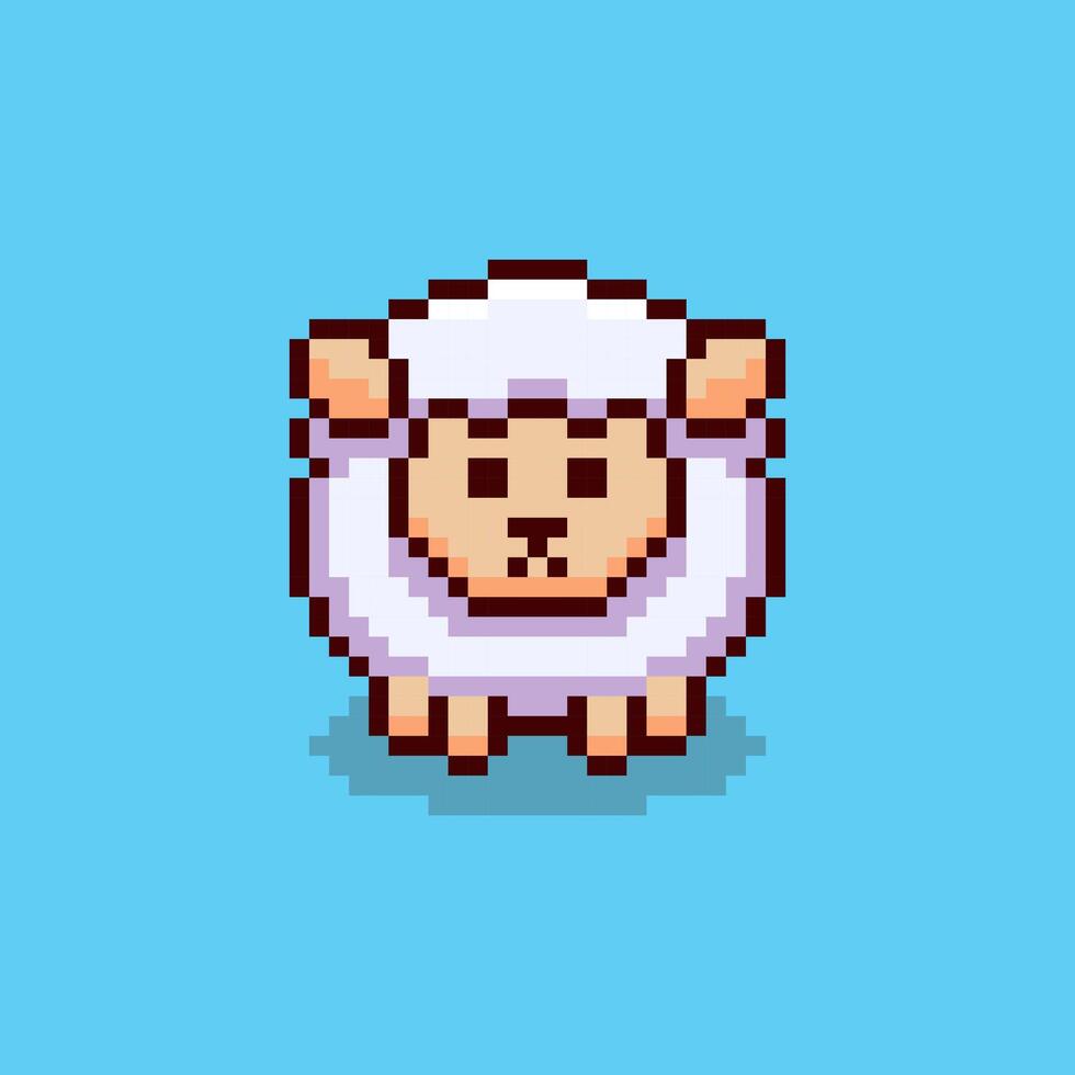Pixel art Sheep game asset design vector