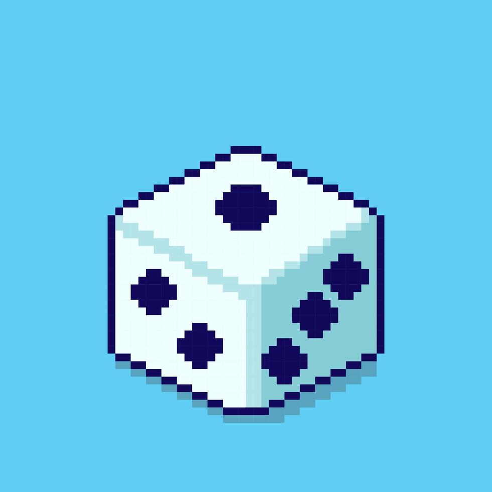 Pixel art dice game asset design vector