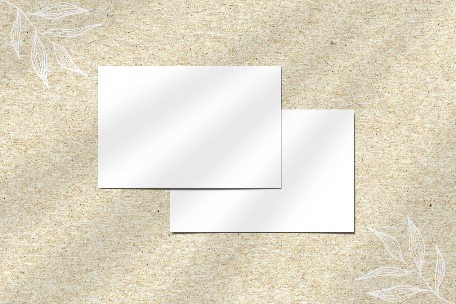 Realistic Postcard Mockup with Customizable Front and Back Design psd