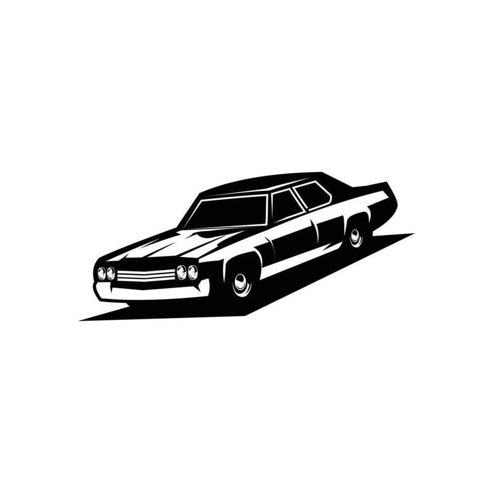 Bluesmobile car silhouette logo concept emblem isolated monochrome design illustration vector
