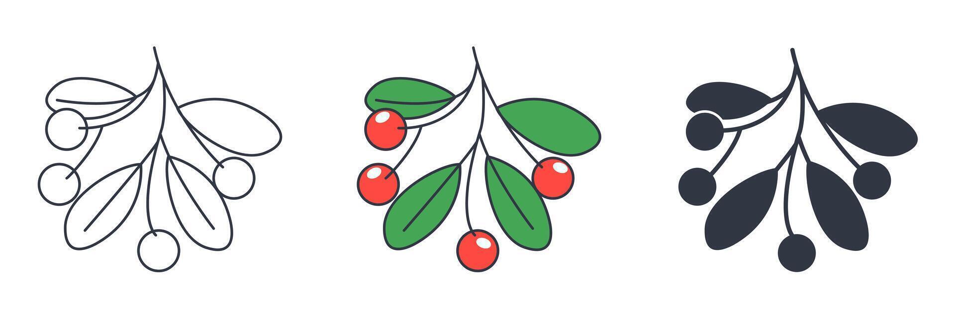 Mistletoe icon symbol illustration isolated on white background vector