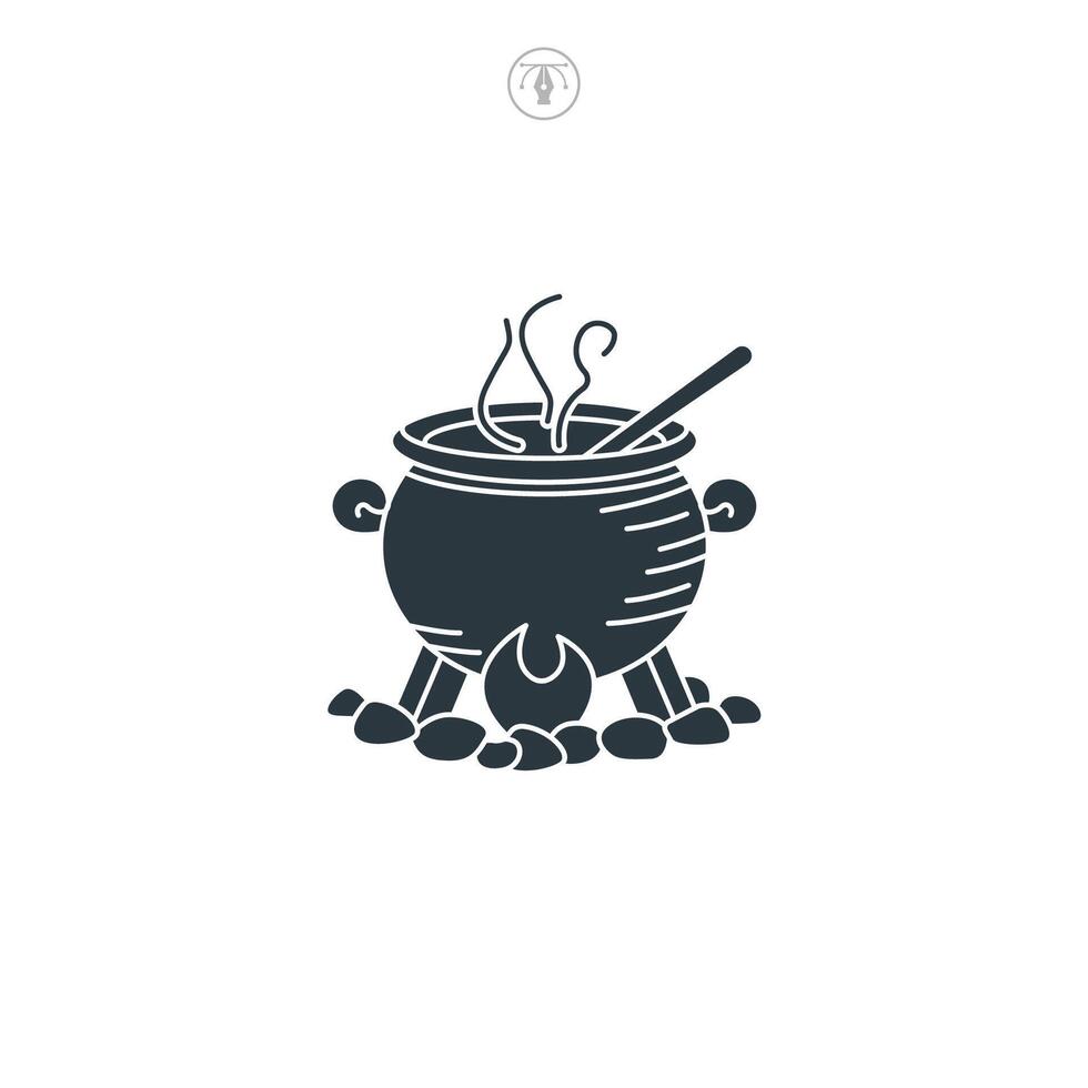 Cauldron icon symbol illustration isolated on white background vector