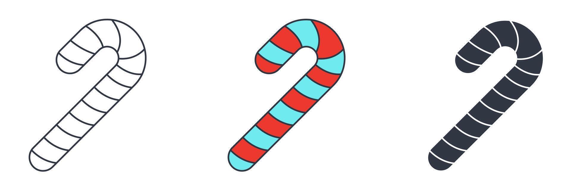 Candy cane icon symbol illustration isolated on white background vector