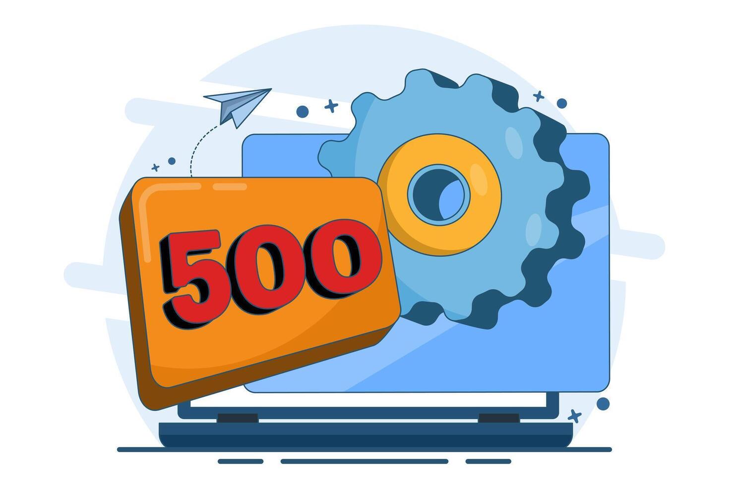 error código concepto 500 interno servidor error. equipo con estado código 500. servidor error con código 500, alguna cosa fuimos incorrecto en el sitio web hospedaje servidor, reparar el problema en el sitio web. vector