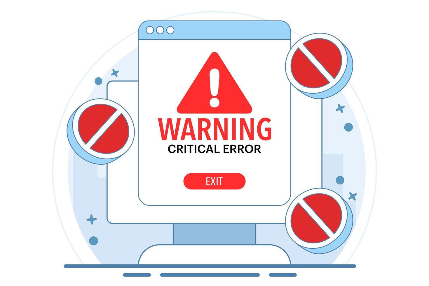 Warning signs and symbols concept, Danger and warning signs, Attention, System error, Website is temporarily unavailable, web is not working. warning and error, User warning page is not available. vector