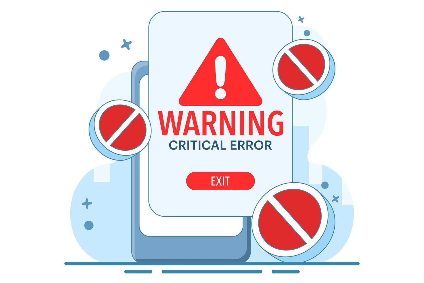 Warning signs and symbols concept, Danger and warning signs, Attention, System error, Website is temporarily unavailable, web is not working. warning and error, User warning page is not available. vector